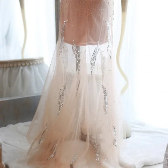 Dave & Johnny Pink and Gold Embellished Dress - Picture 6 of 11